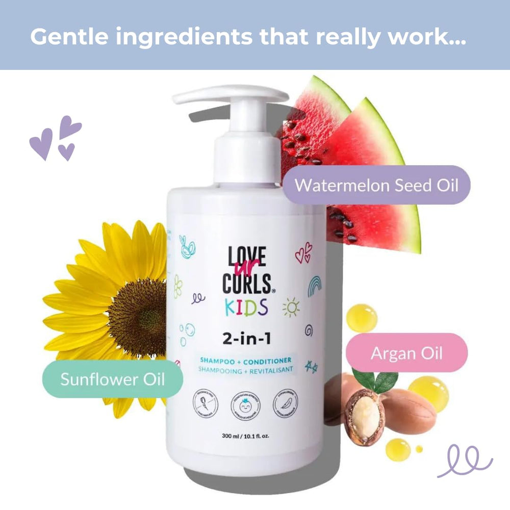 Love Ur Curls Kids fragrance-free tear-free bath time experience.