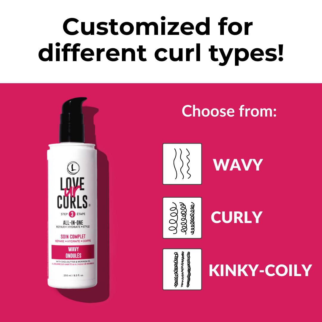 Ingredient panel highlights shea butter and moringa for nourished curls