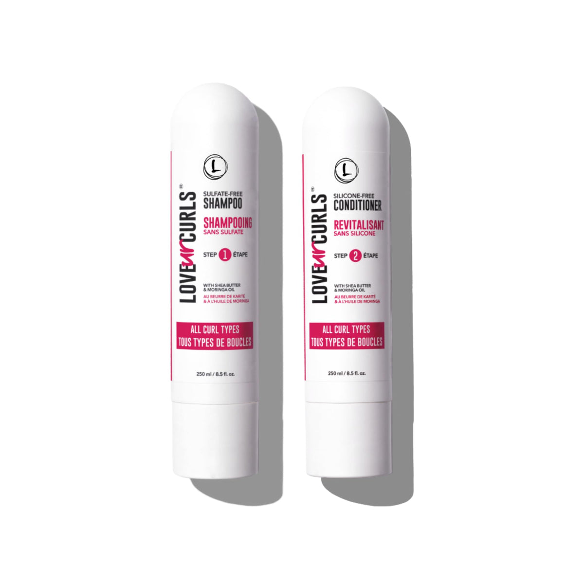 Love Ur Curls shampoo bottle pour for easy, gentle scalp cleansing