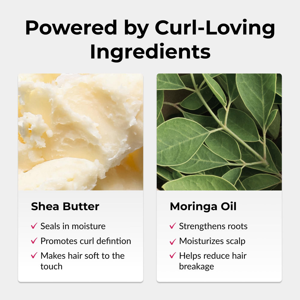 Love Ur Curls Shea Butter and Moringa Oil ingredients label close-up