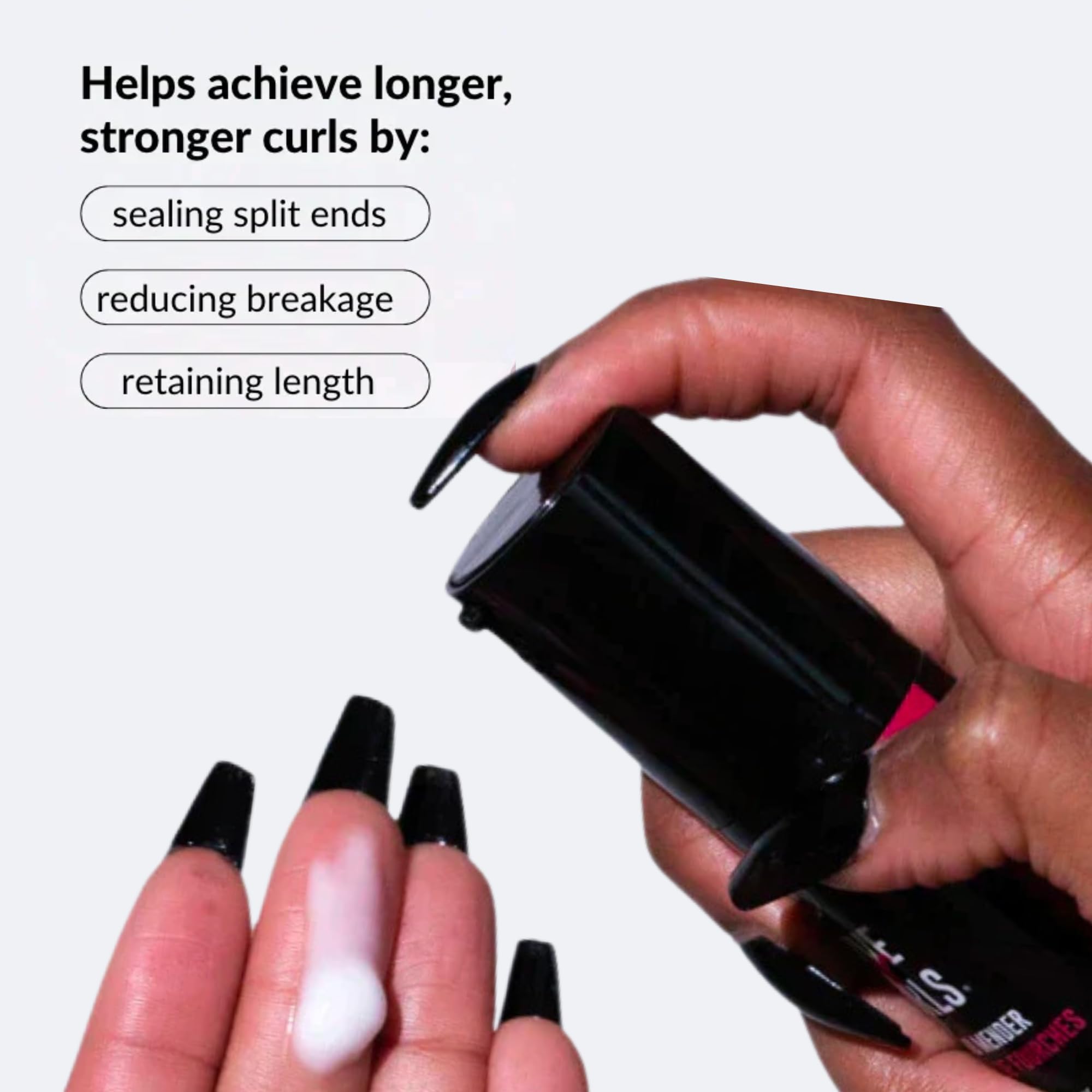 Love Ur Curls Split End Mender cream swirl showcases rich hydration