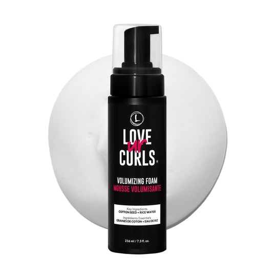 Love Ur Curls Volumizing Foam bottle for lightweight curl volume and bounce