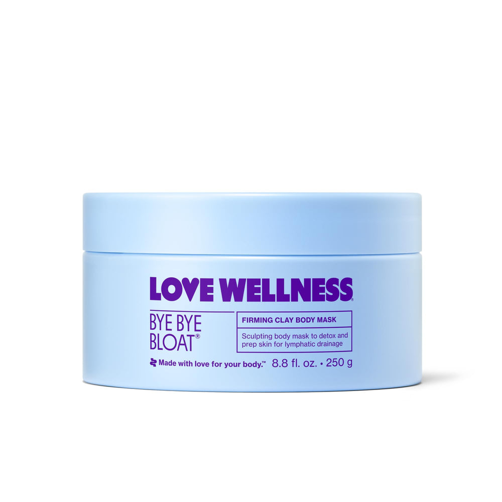 Love Wellness Bye Bye Bloat clay mask bottle for at-home sculpting and hydration