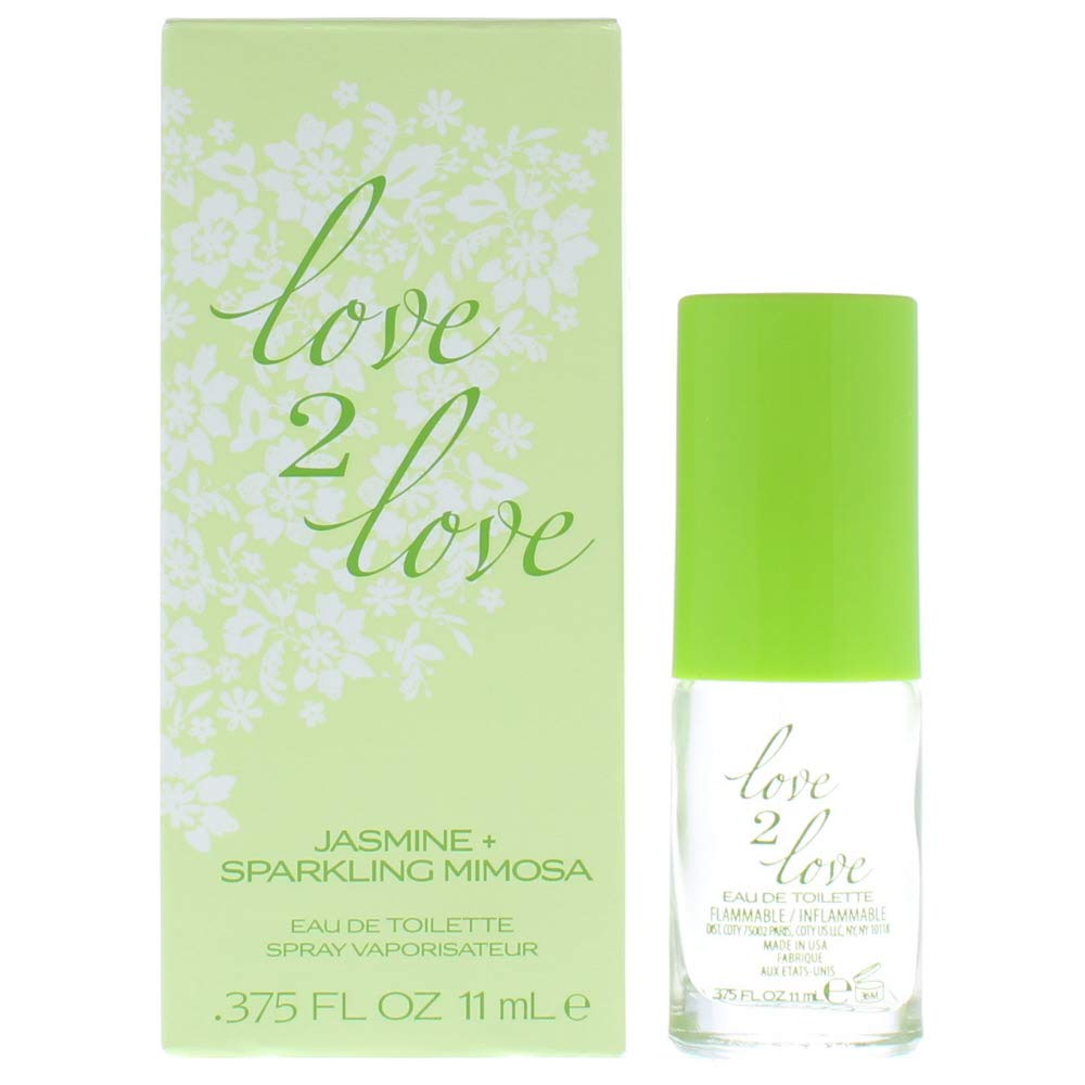 LOVE2LOVE Jasmine & Sparkling Mimosa EDT travel packaging, perfect for quick touch-ups.