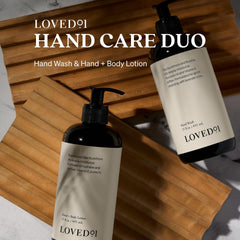 Loved01 handwash back-label highlights ingredients and usage