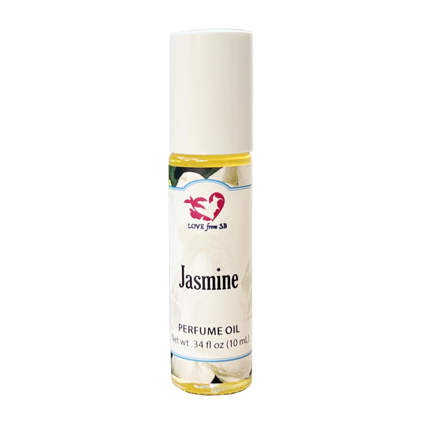 Love from Santa Barbara Jasmine roll-on bottle for subtle, long-lasting fragrance.