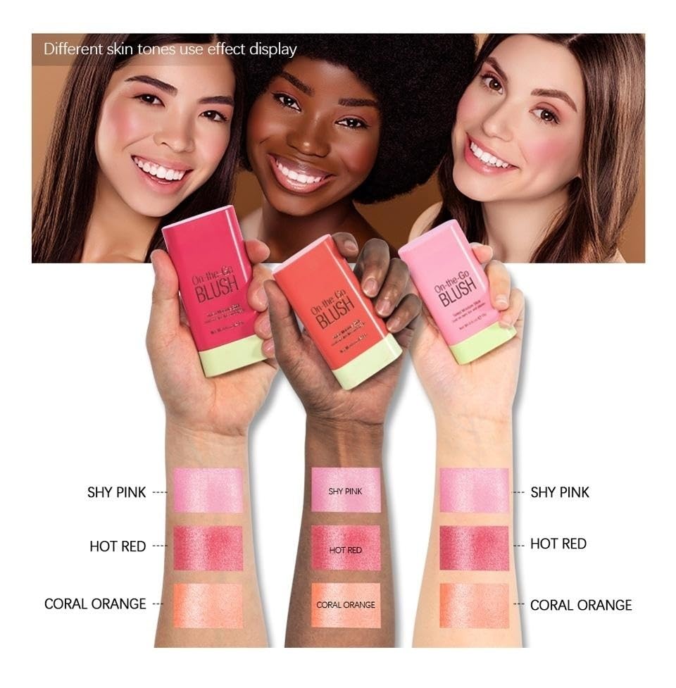 Lovelycat all-skin-tones blush stick swatch demonstrates universal shade compatibility.
