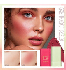 Lovelycat creamy blush stick texture close-up shows smooth, blendable pigmentation.