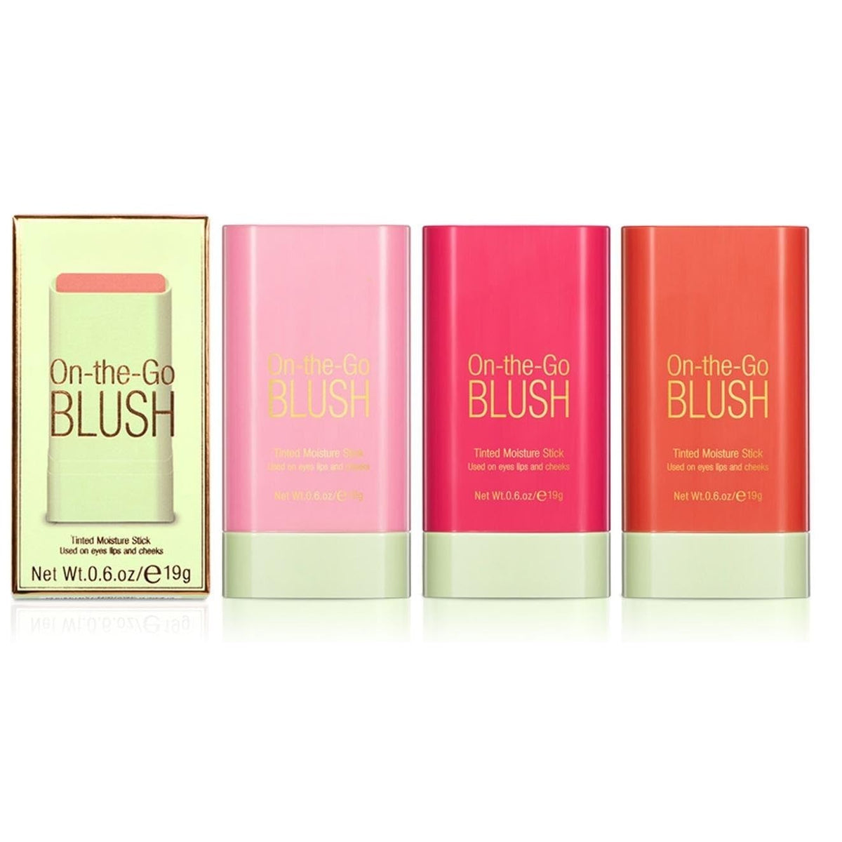 Lovelycat blush stick creamy texture close-up for natural cheek color