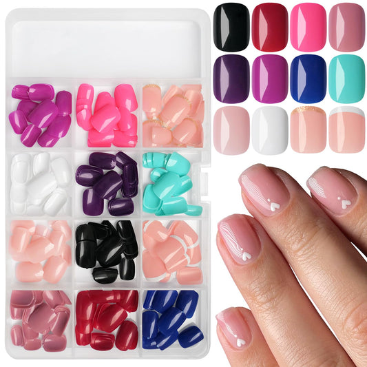 LoveOurHome 288pc round-square press-on nails kit for quick at-home manicures
