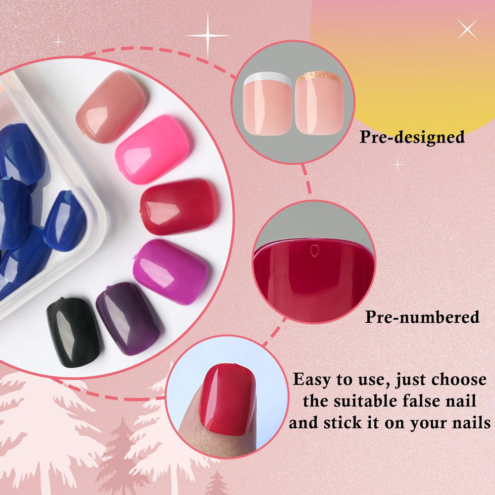 LoveOurHome nail glue bottles and adhesive tabs provide secure wear