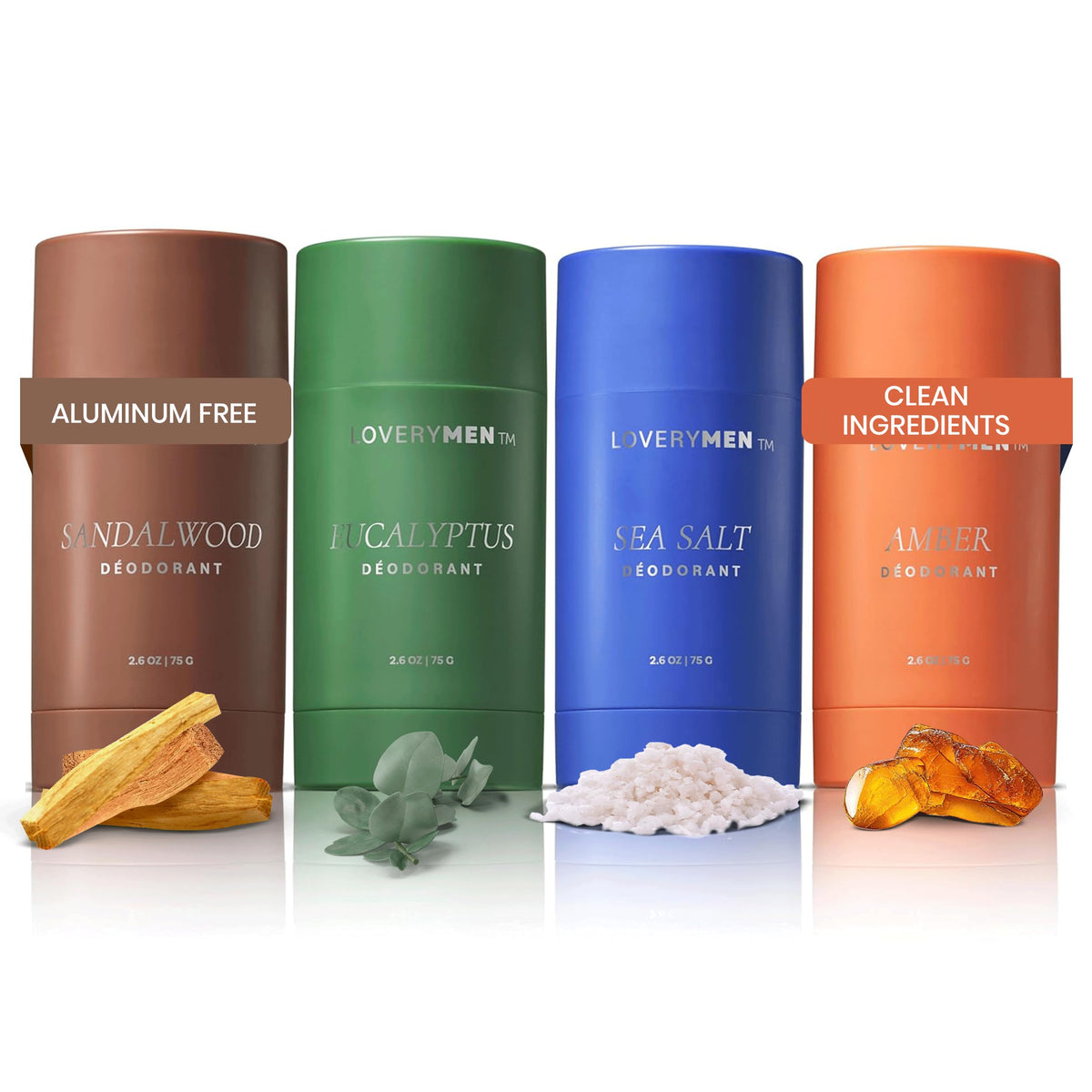 Lovery amber scent aluminum-free deodorant bottle for all-day freshness.