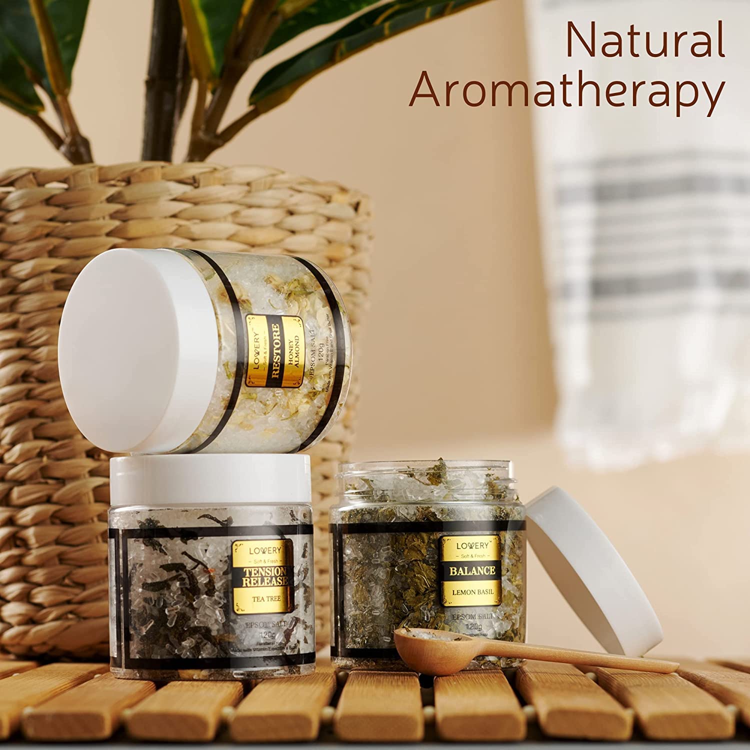 Lovery Tea Tree salt jar refreshing cleansing after workouts
