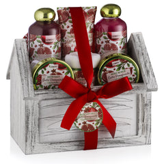 LOVERY Birthday Gift Crate Display shows a complete home spa set for gifting