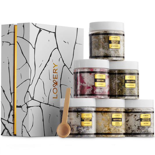 Lovery Deluxe Epsom Bath Salts Gift Set box ready for home spa moments