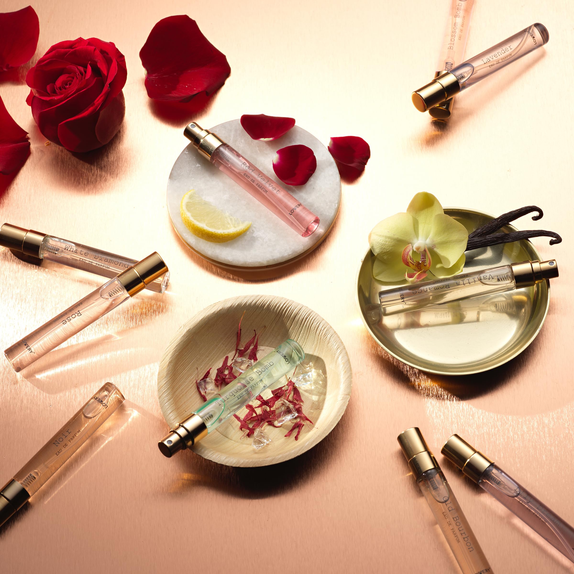 LOVERY enchanted rose perfume bottle evokes romance and lasting charm