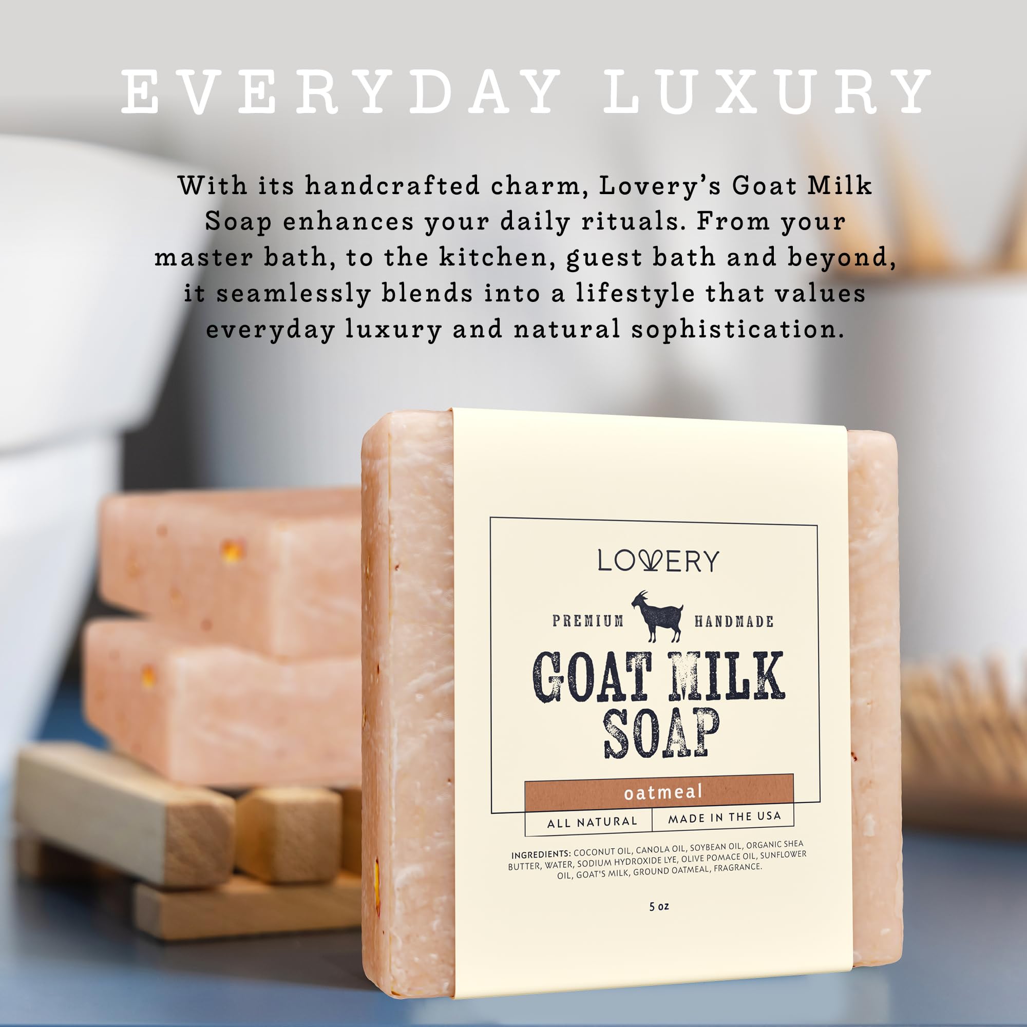 LOVERY organic shea butter goat milk soap for dry skin nourishment