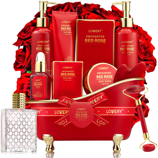 LOVERY lovery-red-rose-spa-kit: luxurious at-home spa experience with rose fragrance.