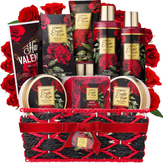 Lovery Valentine's gift basket wrap ready for gifting