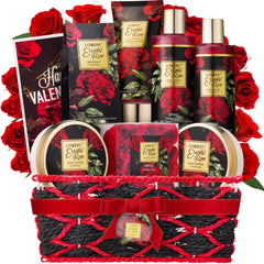 Lovery Valentine's gift basket wrap ready for gifting