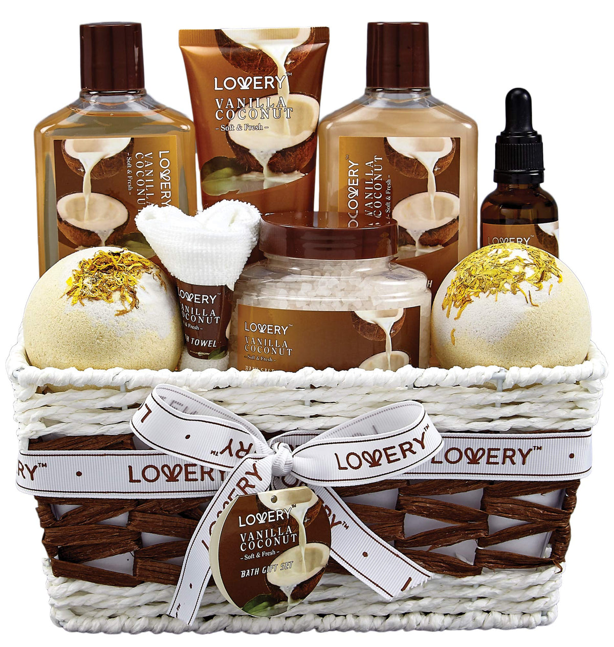 LOVERY vanilla coconut shower gel – refreshing cleanse with a warm vanilla coconut scent.