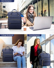 LOVEVOOK multiple pockets keep laptop accessories and documents organized.