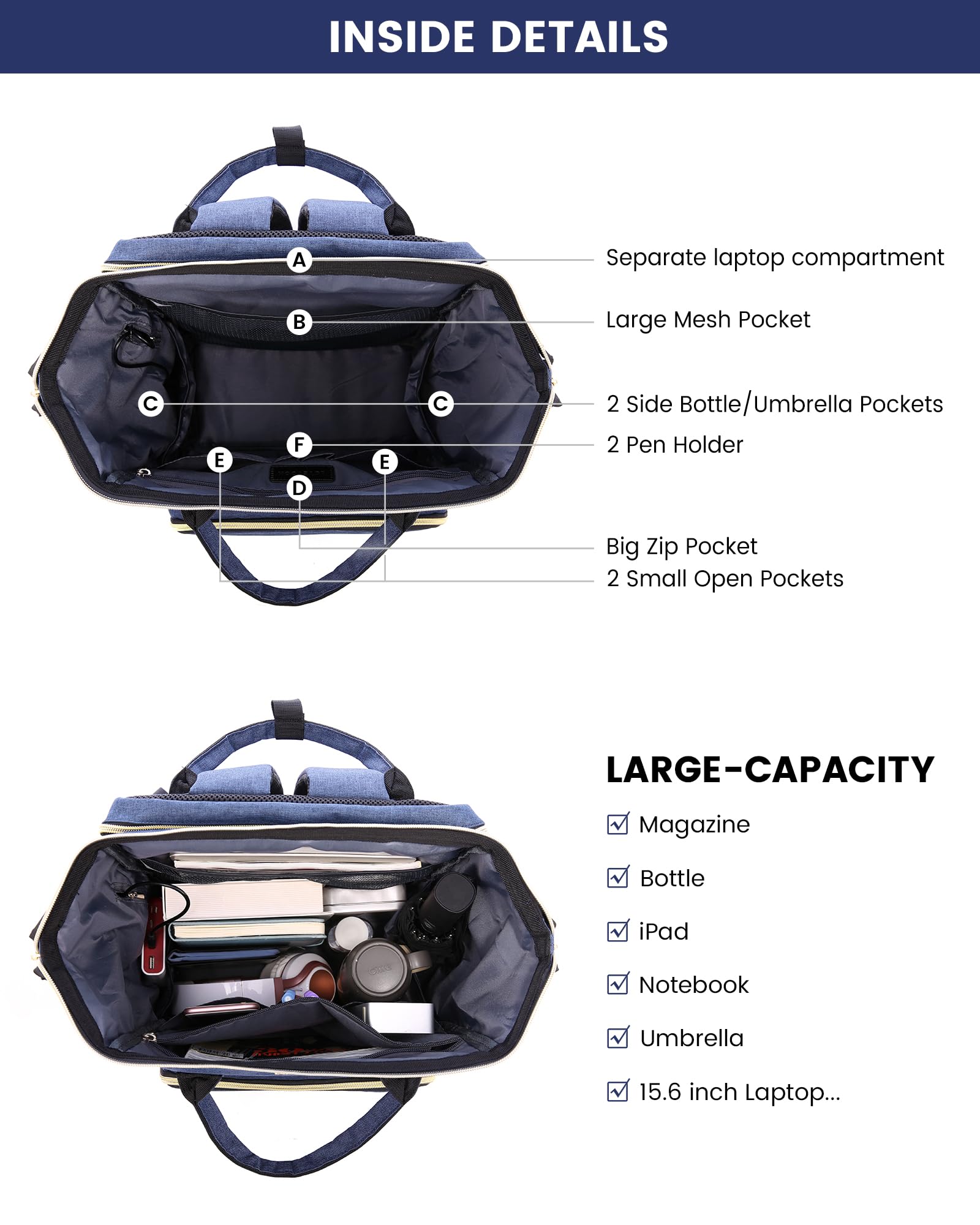 LOVEVOOK USB charging port lets you power devices while you travel.