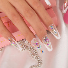 LOVFUL Aurora Light nails full crystal design for dramatic evening look