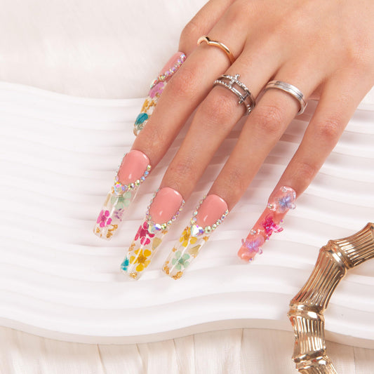 LOVFUL Flora handcrafted press-on nails with durable, reusable design for long wear