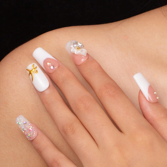LOVFUL Only You nails with crystals detail highlighting sparkle