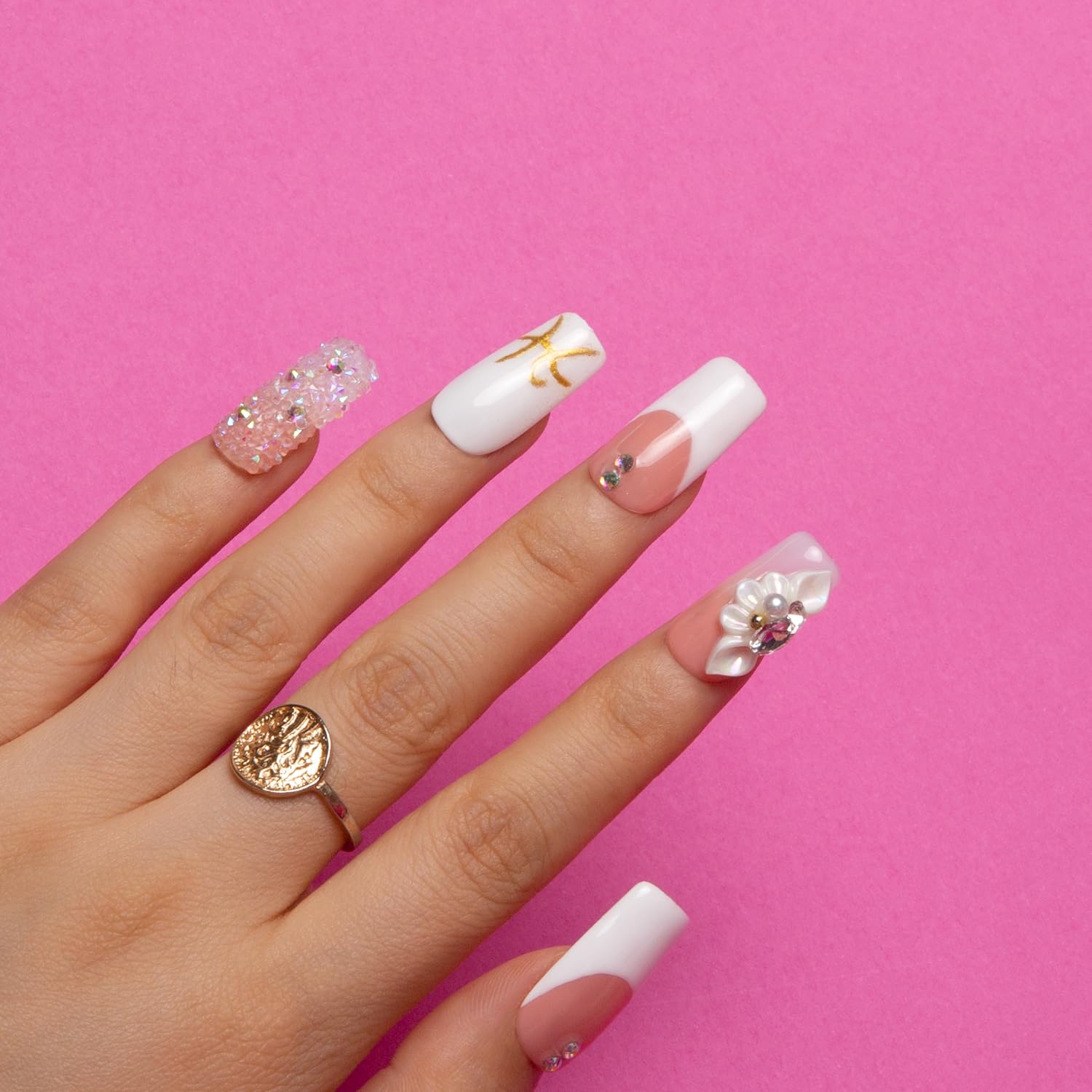 LOVFUL nails in square regular shape, 1 inch length for versatile wear
