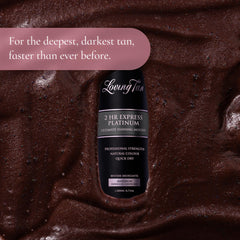 Loving Tan Platinum shade range emphasizes darkest formula for deeper tan.