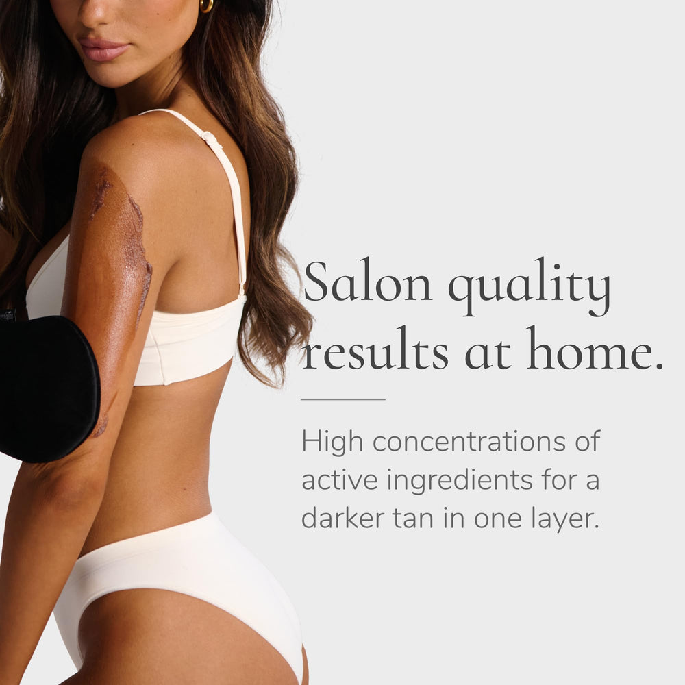 Loving Tan Platinum bottle image highlights premium naturally derived ingredients for glow.