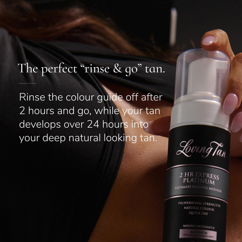 Loving Tan Platinum self tanning steps offer easy salon-like finish.