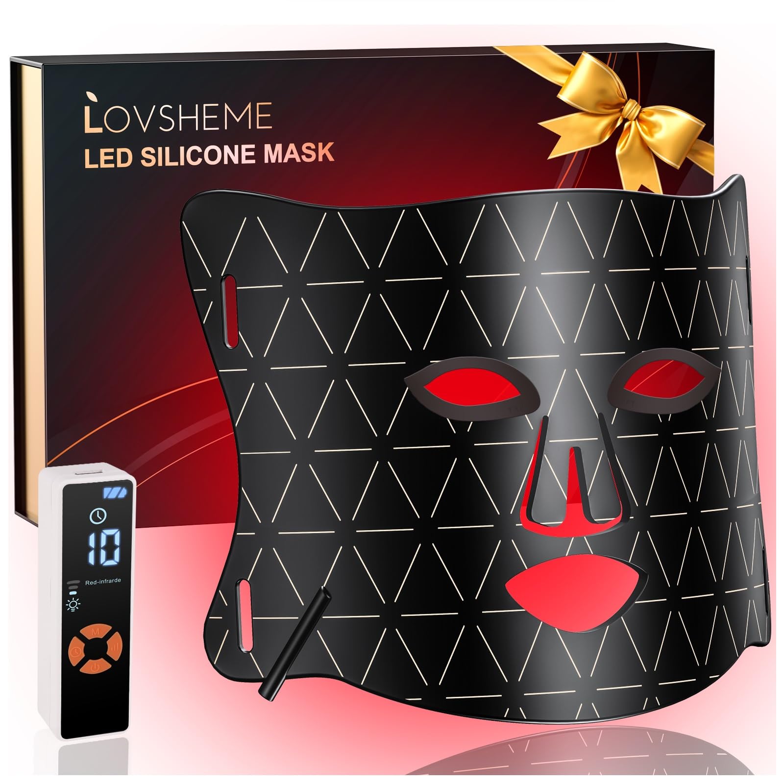 Lovsheme LED Face Mask with three light modes for at home skincare
