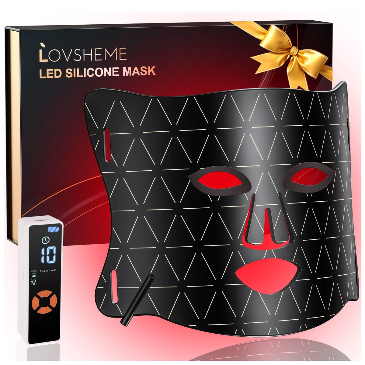 Lovsheme LED Face Mask with three light modes for at home skincare