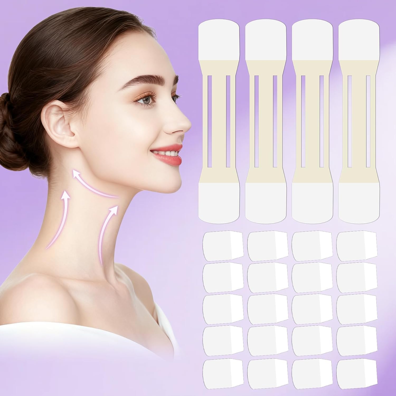 Loxbcin neck tape with 3D ergonomic design lifting the neck contour