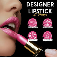 L'Paige lipstick bottle and packaging highlighting branding.