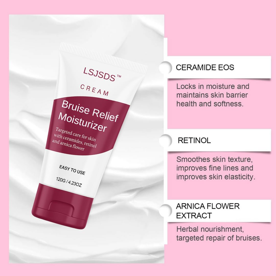 Close-up of LSJSDS Bruise Cream on hands, hydrating and softening.
