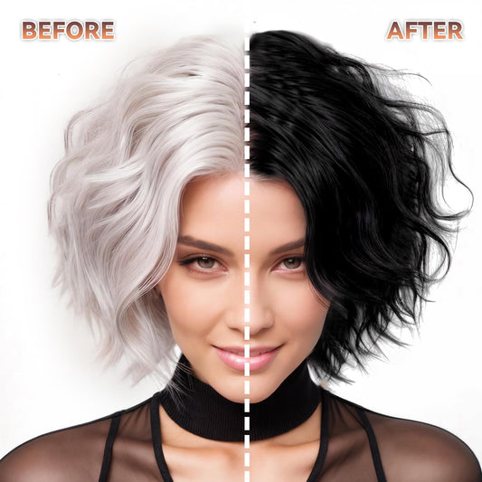 LSKINBATH dye shampoo application with gloves for mess-free color.