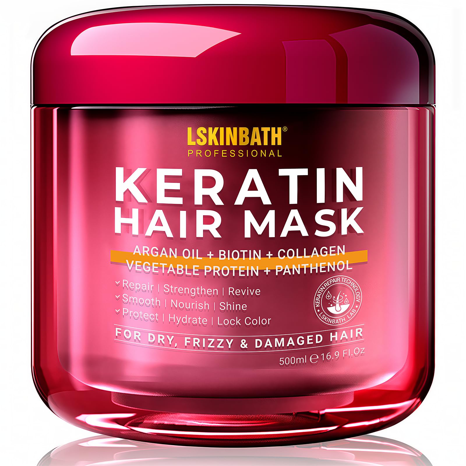 LSKINBATH Keratin & Collagen Hair Mask jar for deep repair of damaged hair
