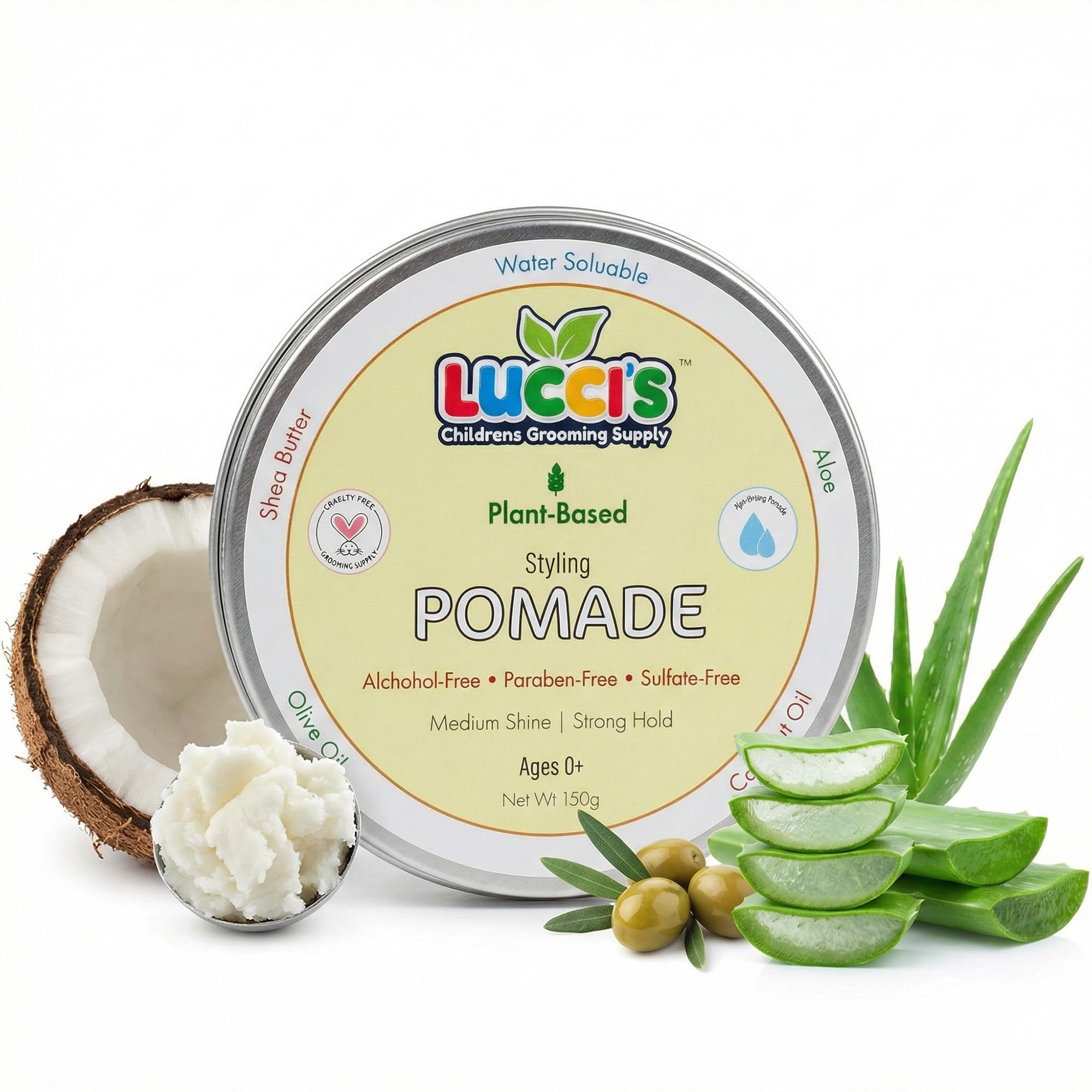LUCCI'S Baby Hair Gel bottle pour for quick smoothing and tidy styling.