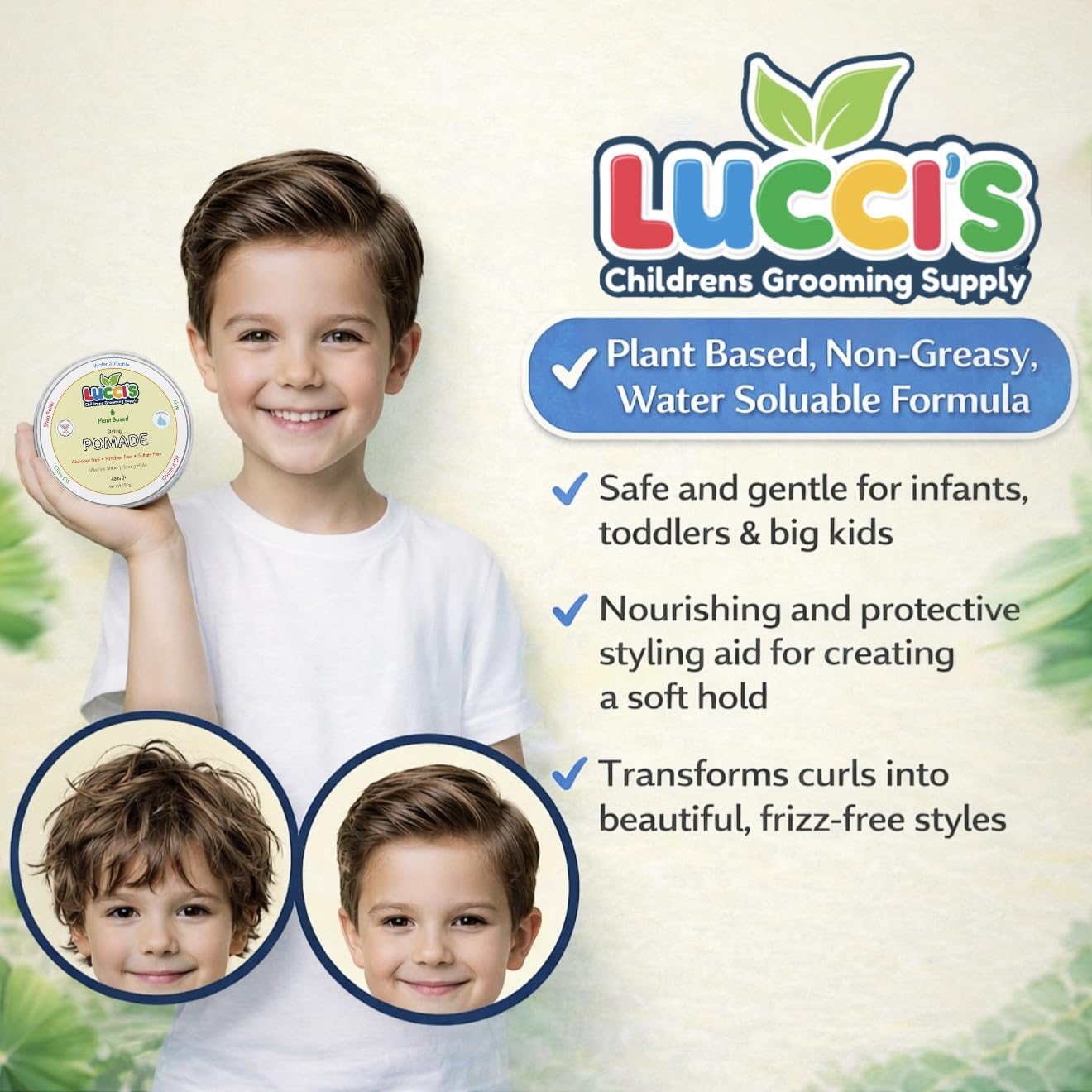 LUCCI'S Baby Hair Gel close-up texture shows medium shine and strong hold.
