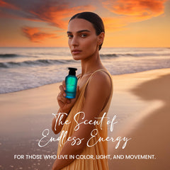 Lucianno Sunset Swim coastal scene evokes sunlit beaches and seaside sophistication.