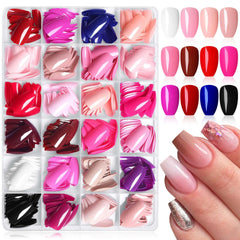 LuckForever coffin nails kit 576pc with glue tabs for at-home nails