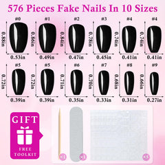 LuckForever short coffin nails close-up showing sleek shape and easy application