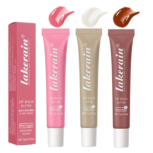 LuckNest 3 Color Glossy Lip Balm tubes showing vibrant shine and color.