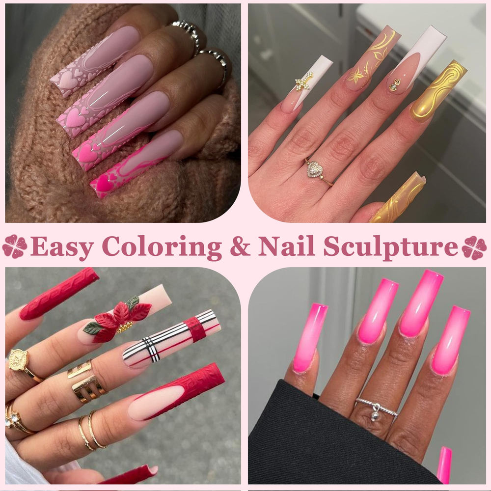 Luckyfairy 240pcs pack with extra-long tips for DIY extensions