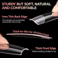 Luckyfairy wide-application tips suitable for gel, acrylic, and dip systems