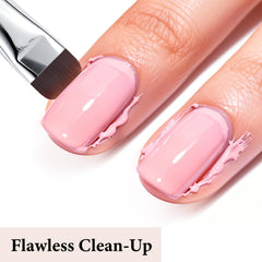 Lucoffeoi acrylic gel brush with firm bristles for sharp edges.